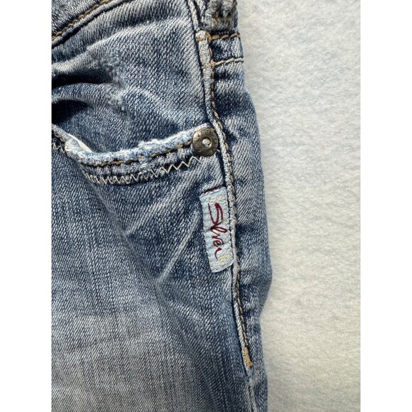 Silver Jeans Co. Womens Distressed Straight-Leg Denim Jeans Size 28/33 - Picture 5 of 14